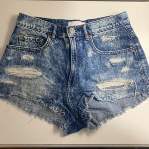 Ripped Denim Shorts